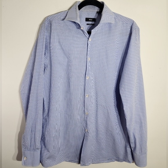 Boss by Hugo Boss Mens Button Down Long Sleeve Shirt Size 16 - Picture 5 of 10